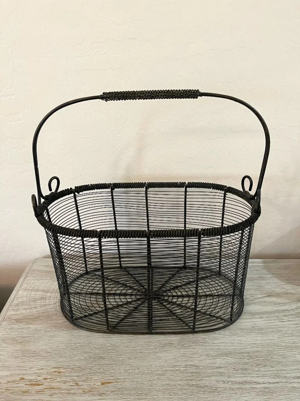 Large Wire Metal Basket Sturdy With Handle